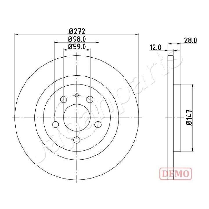 Stabdžių diskas JAPANPARTS DP-0606C