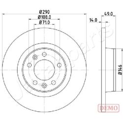 Stabdžių diskas JAPANPARTS DP-0612C