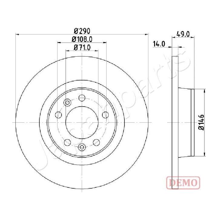 Stabdžių diskas JAPANPARTS DP-0612C
