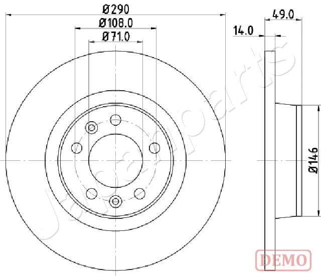 Stabdžių diskas JAPANPARTS DP-0612C