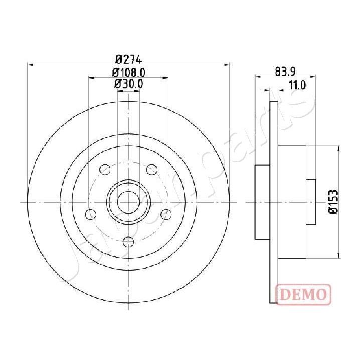 Stabdžių diskas JAPANPARTS DP-0704C