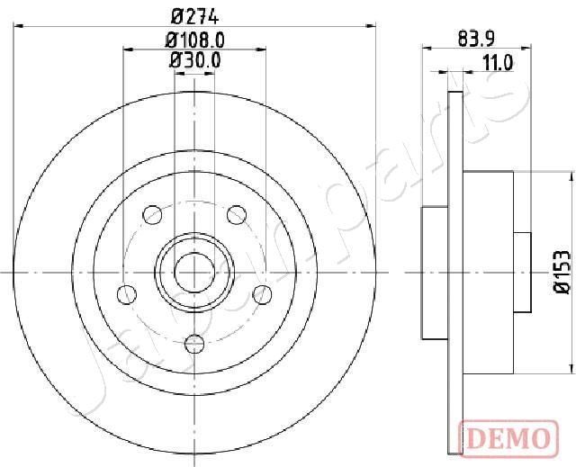 Stabdžių diskas JAPANPARTS DP-0704C