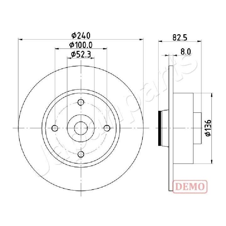Stabdžių diskas JAPANPARTS DP-0712C