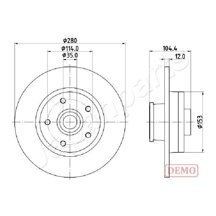 Stabdžių diskas JAPANPARTS DP-132C