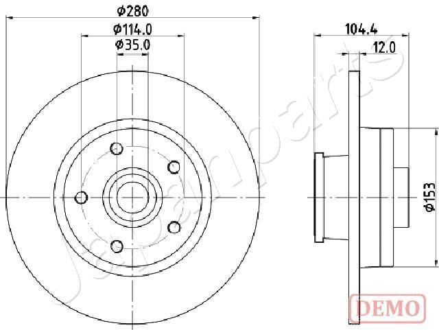 Stabdžių diskas JAPANPARTS DP-132C