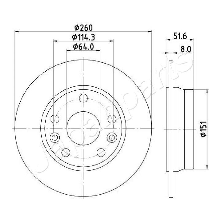 Stabdžių diskas JAPANPARTS DP-135C