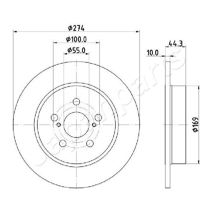 Stabdžių diskas JAPANPARTS DP-271C