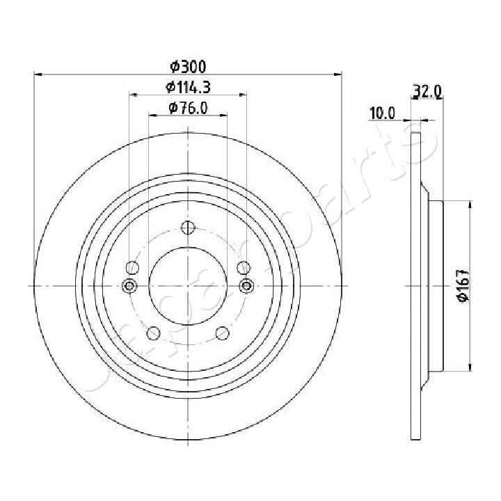 Stabdžių diskas JAPANPARTS DP-H26C