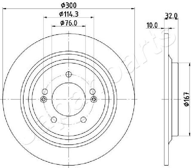 Stabdžių diskas JAPANPARTS DP-H26C