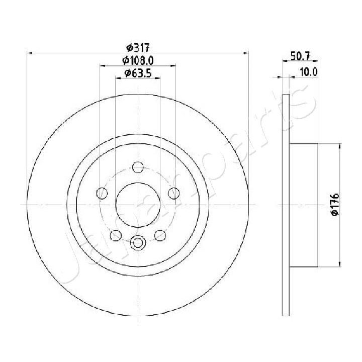 Stabdžių diskas JAPANPARTS DP-L14C