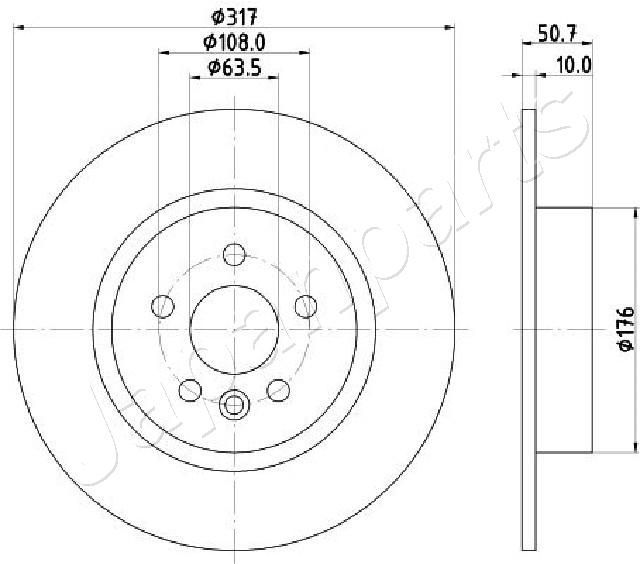 Stabdžių diskas JAPANPARTS DP-L14C