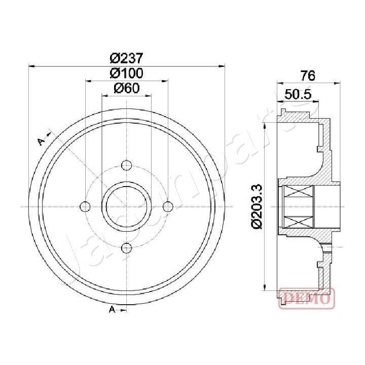 Stabdžių būgnas JAPANPARTS TA-0700C