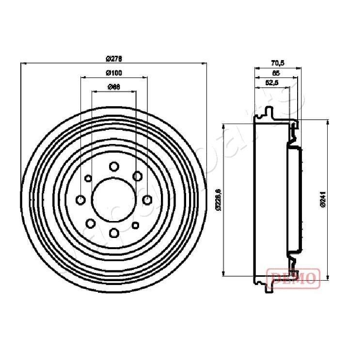Stabdžių būgnas JAPANPARTS TA-0703C