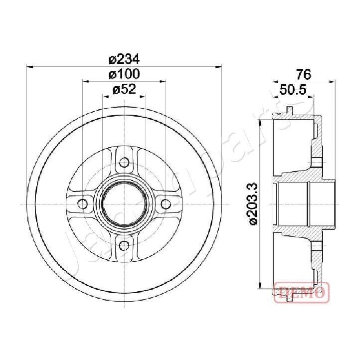 Stabdžių būgnas JAPANPARTS TA-0704C