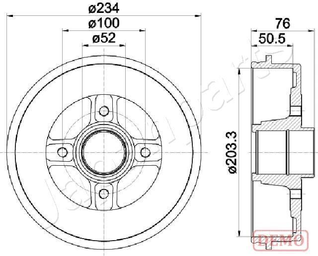 Stabdžių būgnas JAPANPARTS TA-0704C