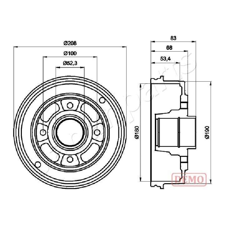 Stabdžių būgnas JAPANPARTS TA-0707C