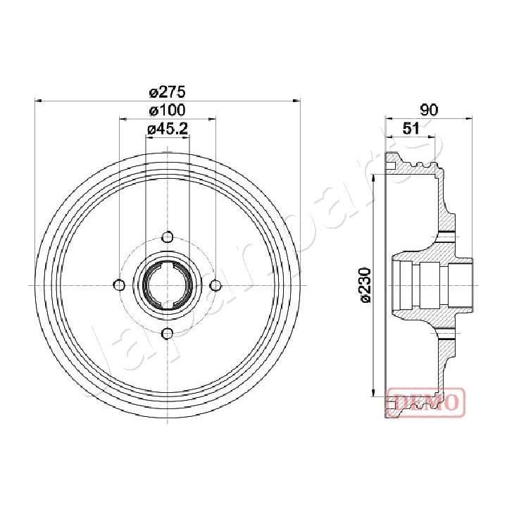Stabdžių būgnas JAPANPARTS TA-0908C