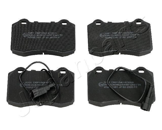 Stabdžių trinkelių rinkinys, diskinis stabdys JAPANPARTS PA-0201AF