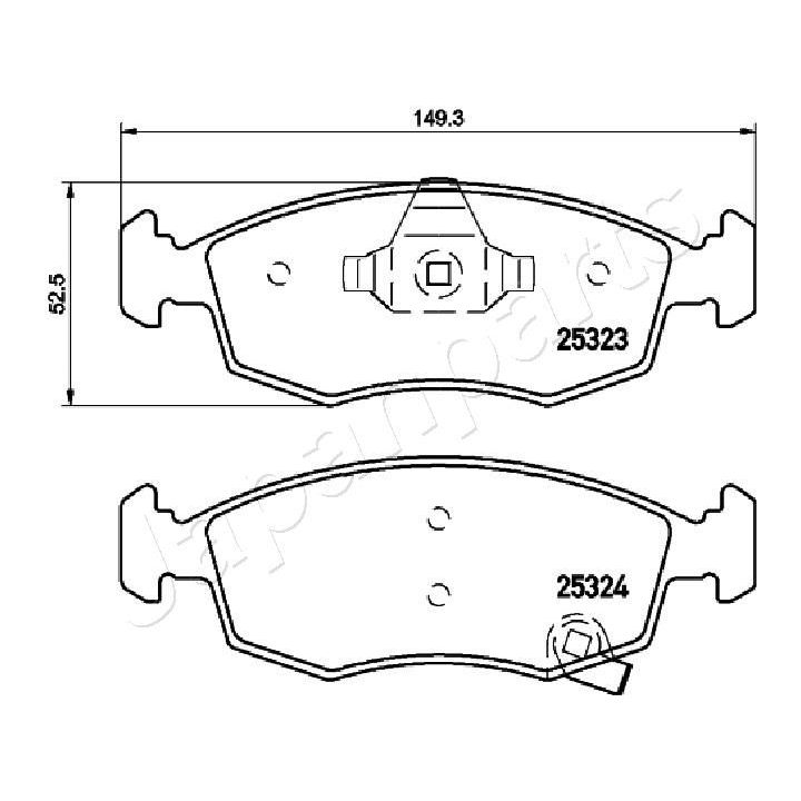 Stabdžių trinkelių rinkinys, diskinis stabdys JAPANPARTS PA-0228AF