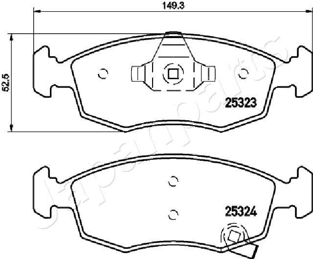 Stabdžių trinkelių rinkinys, diskinis stabdys JAPANPARTS PA-0228AF
