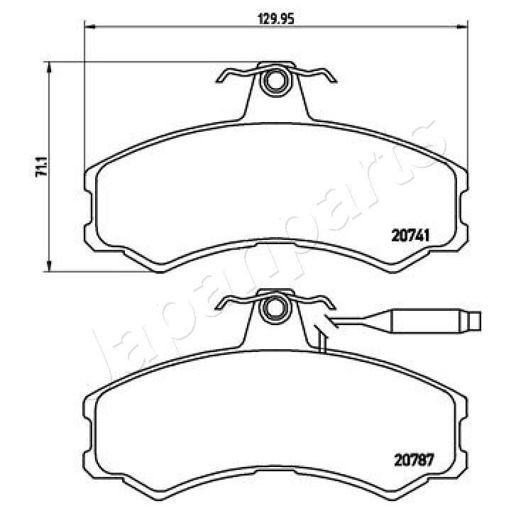 Stabdžių trinkelių rinkinys, diskinis stabdys JAPANPARTS PA-0606AF