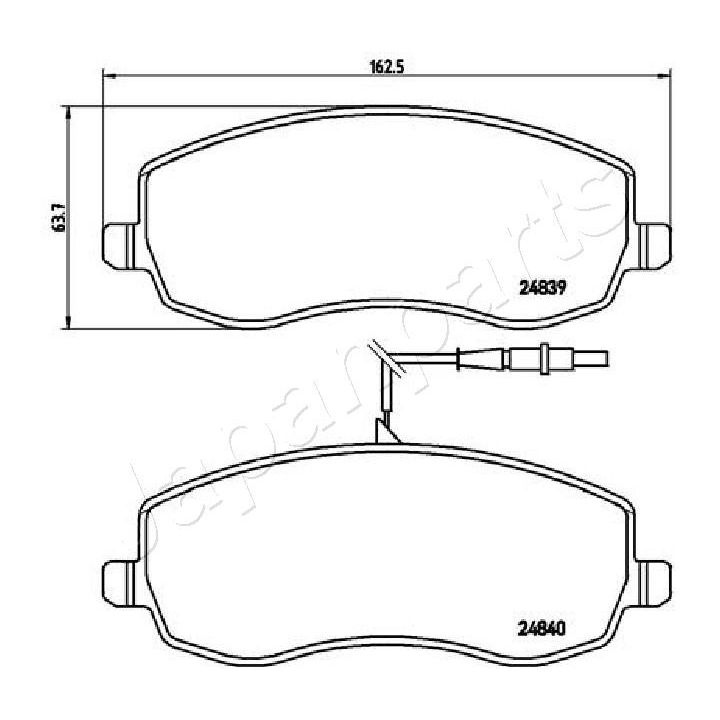 Stabdžių trinkelių rinkinys, diskinis stabdys JAPANPARTS PA-0621AF