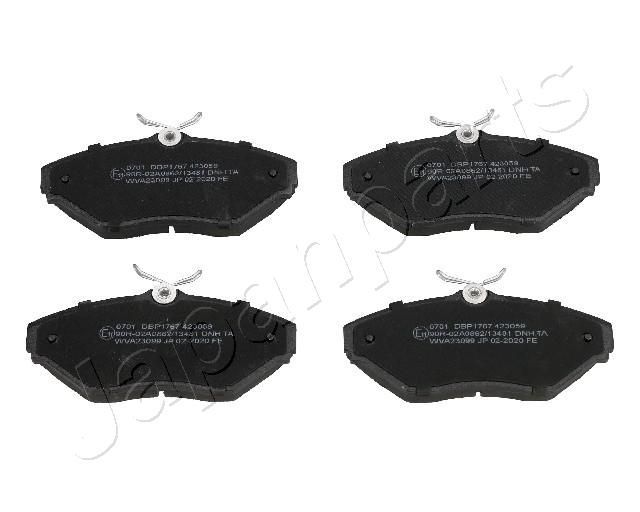 Stabdžių trinkelių rinkinys, diskinis stabdys JAPANPARTS PA-0701AF