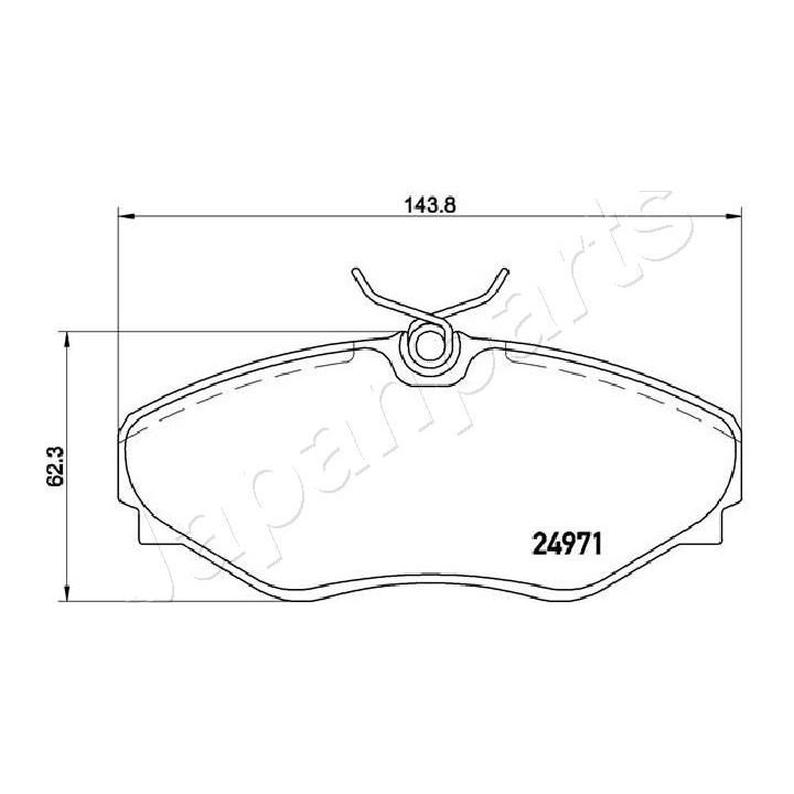 Stabdžių trinkelių rinkinys, diskinis stabdys JAPANPARTS PA-0701AF