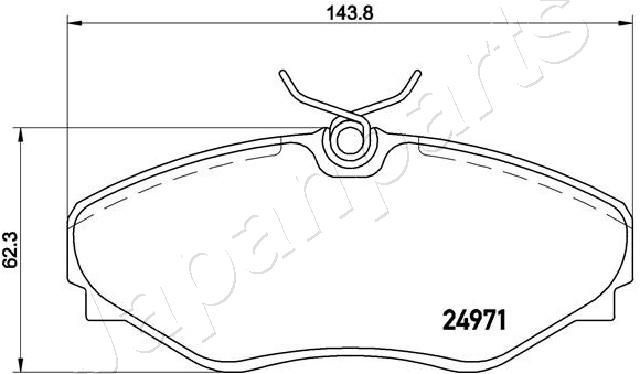 Stabdžių trinkelių rinkinys, diskinis stabdys JAPANPARTS PA-0701AF