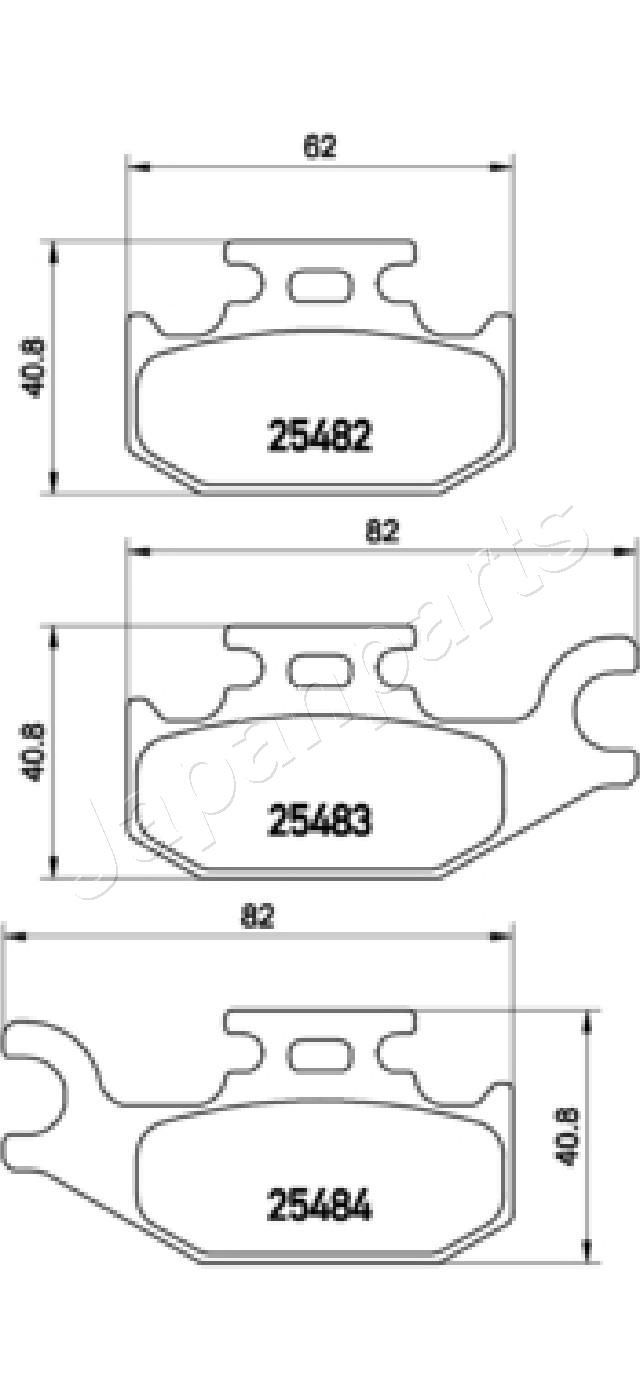 Stabdžių trinkelių rinkinys, diskinis stabdys JAPANPARTS PA-0719AF