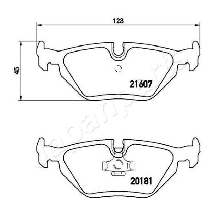 Stabdžių trinkelių rinkinys, diskinis stabdys JAPANPARTS PP-0105AF