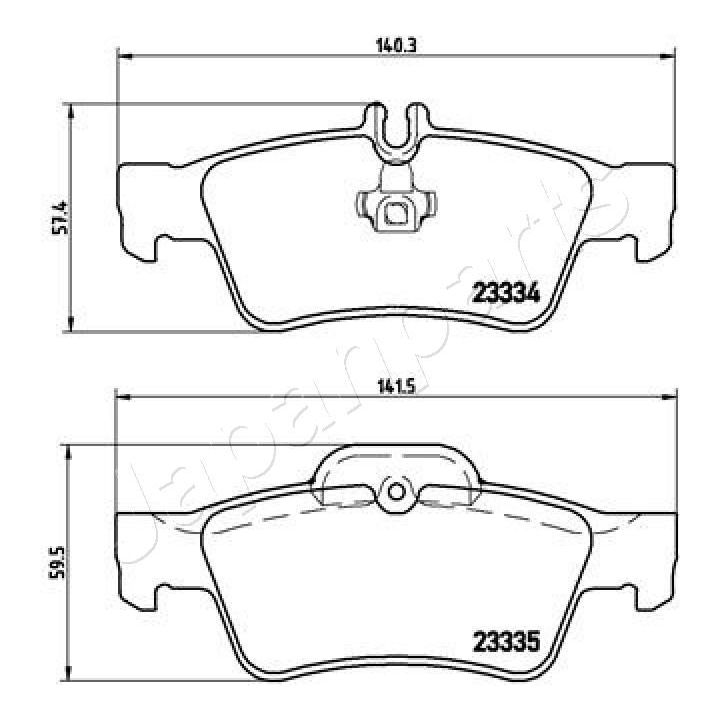 Stabdžių trinkelių rinkinys, diskinis stabdys JAPANPARTS PP-0511AF