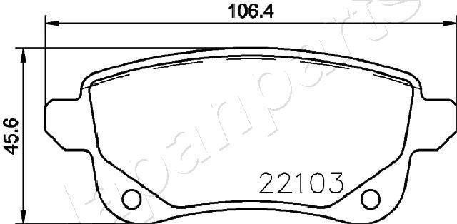 Stabdžių trinkelių rinkinys, diskinis stabdys JAPANPARTS PP-0704AF