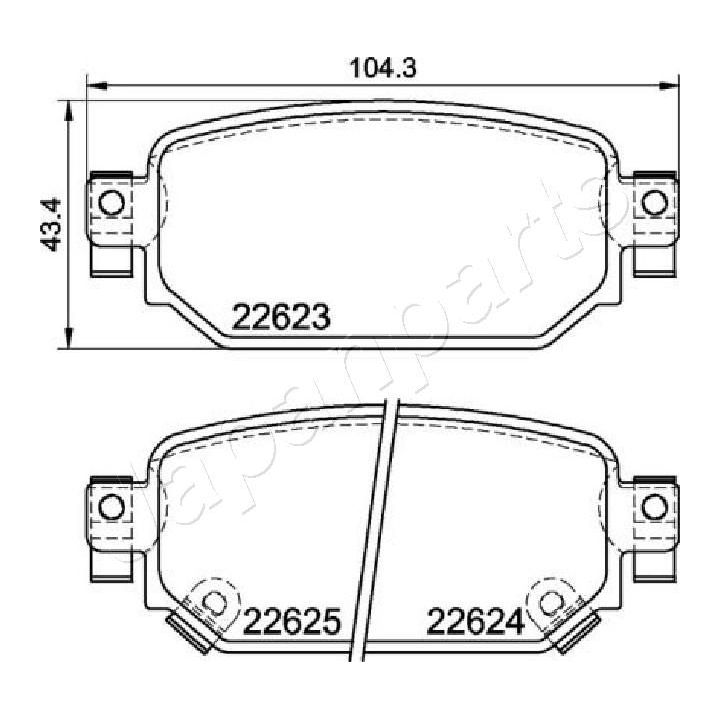 Stabdžių trinkelių rinkinys, diskinis stabdys JAPANPARTS PP-321AF