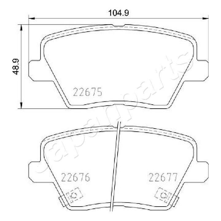 Stabdžių trinkelių rinkinys, diskinis stabdys JAPANPARTS PP-K15AF