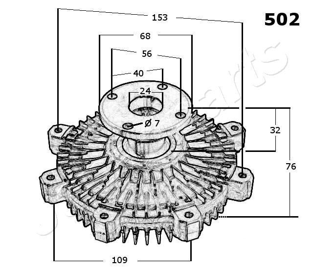 Sankaba, radiatoriaus ventiliatorius JAPANPARTS VC-502