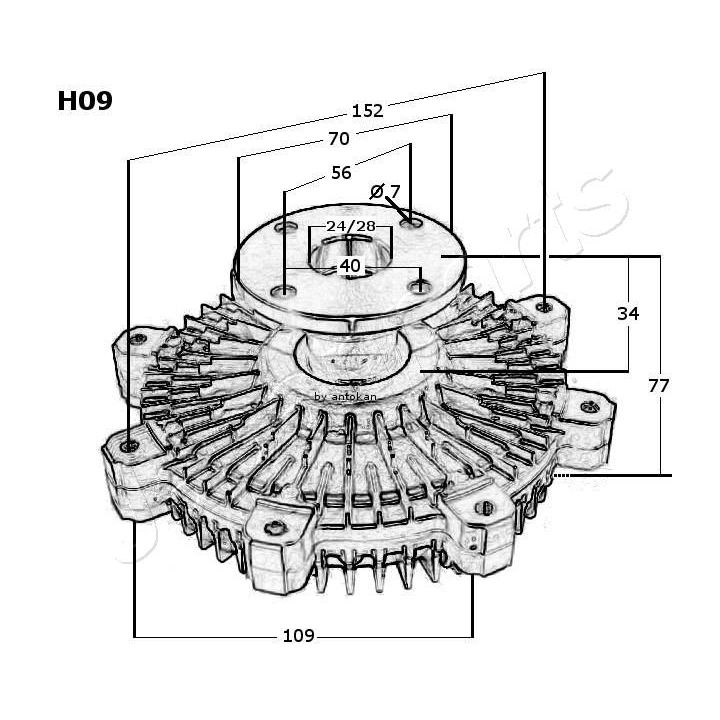 Sankaba, radiatoriaus ventiliatorius JAPANPARTS VC-H09