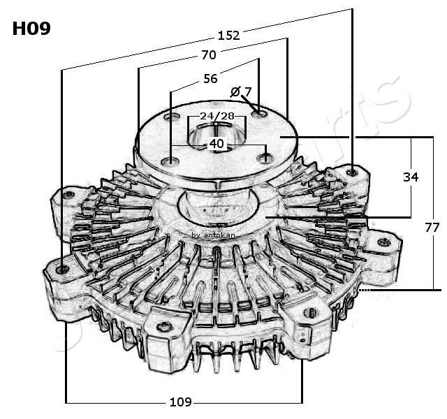 Sankaba, radiatoriaus ventiliatorius JAPANPARTS VC-H09