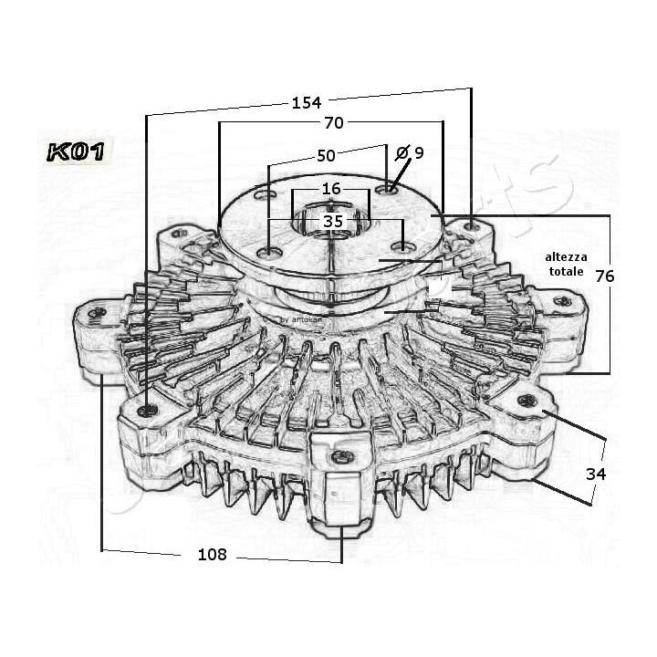 Sankaba, radiatoriaus ventiliatorius JAPANPARTS VC-K01