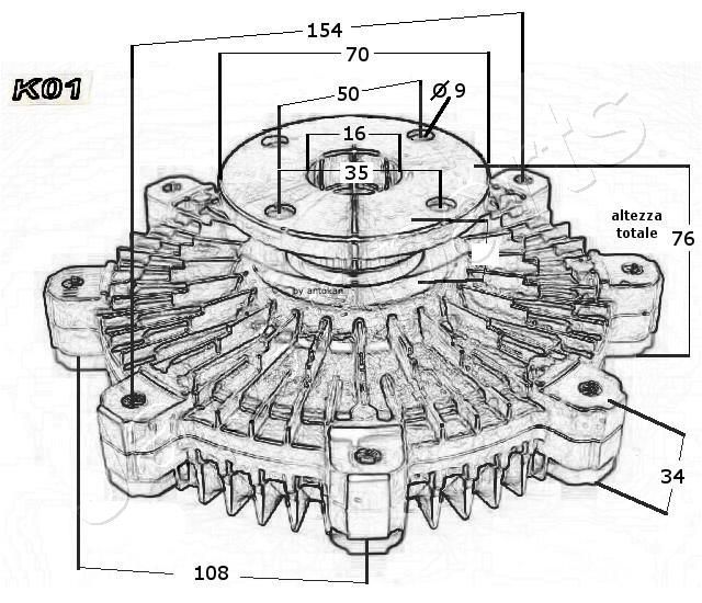 Sankaba, radiatoriaus ventiliatorius JAPANPARTS VC-K01
