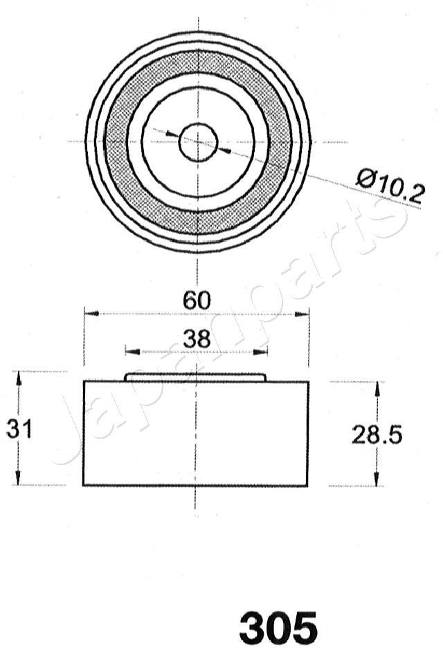 įtempiklis, paskirstymo diržas JAPANPARTS BE-305