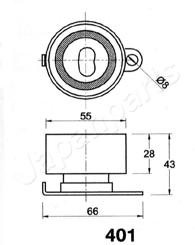 įtempiklis, paskirstymo diržas JAPANPARTS BE-401