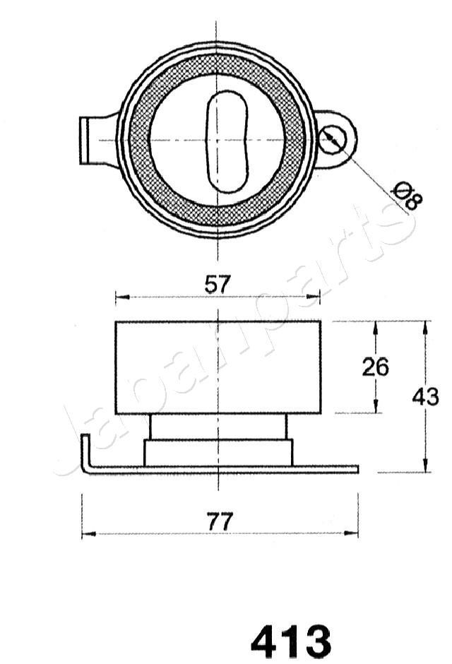 įtempiklis, paskirstymo diržas JAPANPARTS BE-413