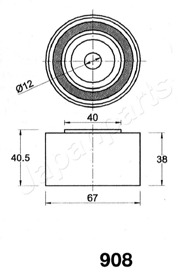 įtempiklis, paskirstymo diržas JAPANPARTS BE-908