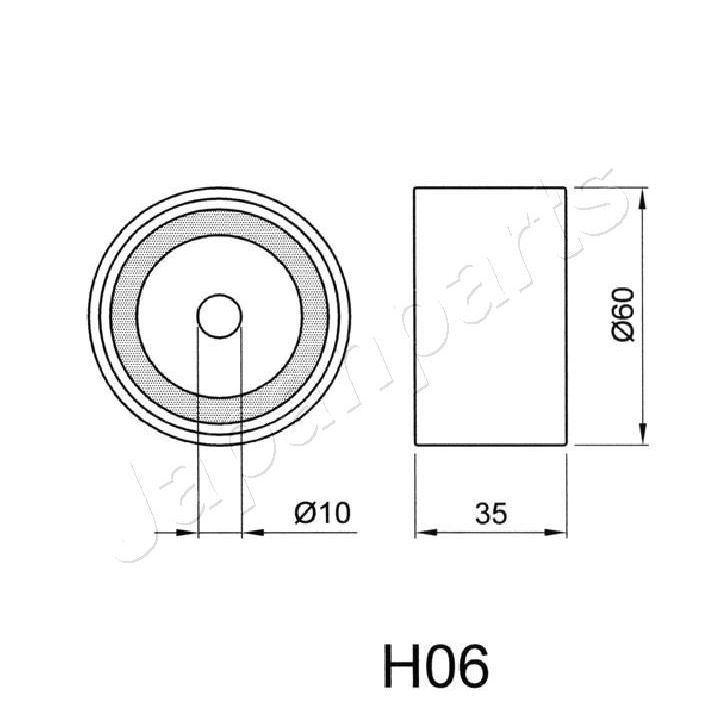 įtempiklis, paskirstymo diržas JAPANPARTS BE-H06