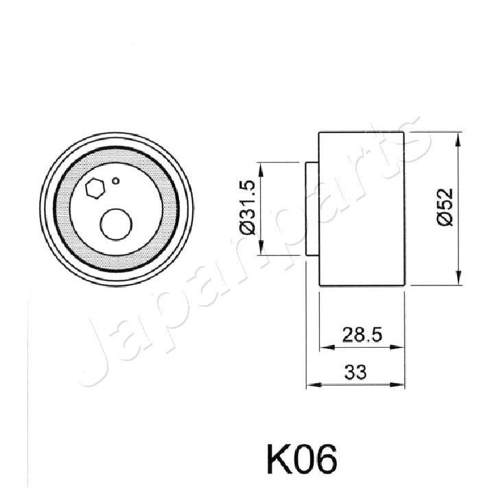 įtempiklis, paskirstymo diržas JAPANPARTS BE-K06