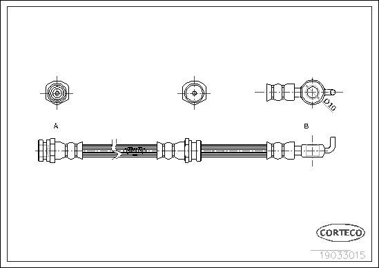 Stabdžių žarnelė CORTECO 19033015