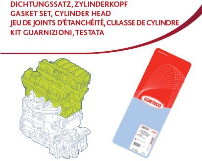 Tarpiklių komplektas, cilindro galva CORTECO 418554P