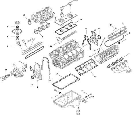Visas tarpiklių komplektas, variklis ELRING LS Gen III LQ9