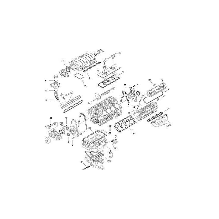 Visas tarpiklių komplektas, variklis ELRING LS Gen III LS6